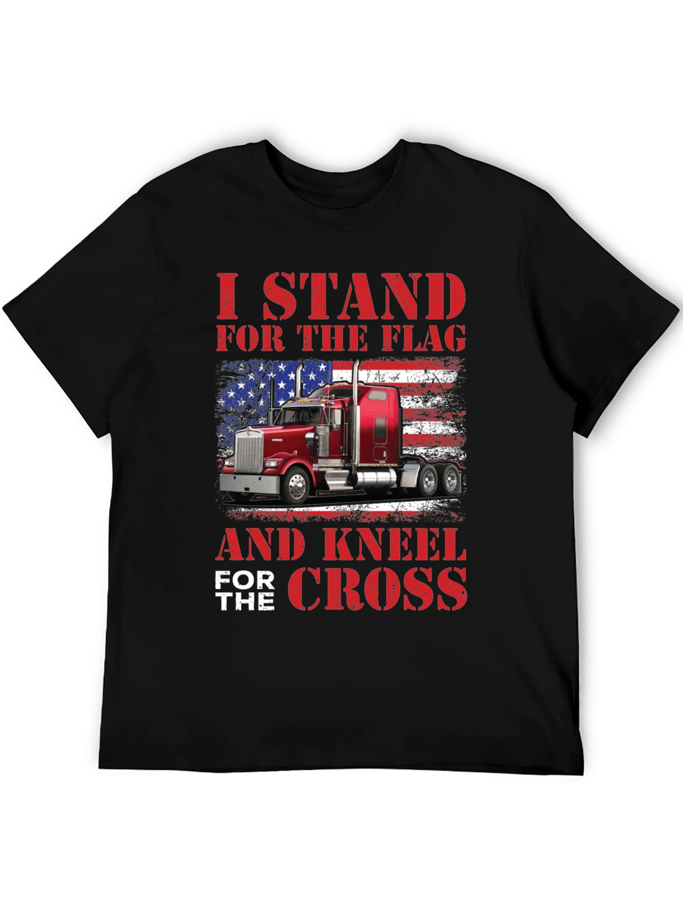 Patriotic Trucker T-Shirt - Stand for The Flag