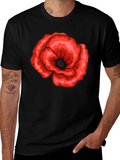 Bold Floral Graphic Tee - Stylish Black T-Shirt