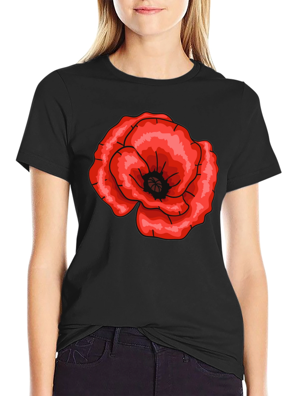 Bold Floral Graphic Tee - Stylish Black T-Shirt