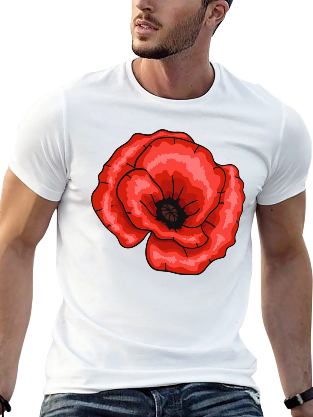 Bold Floral Graphic Tee - Stylish Black T-Shirt
