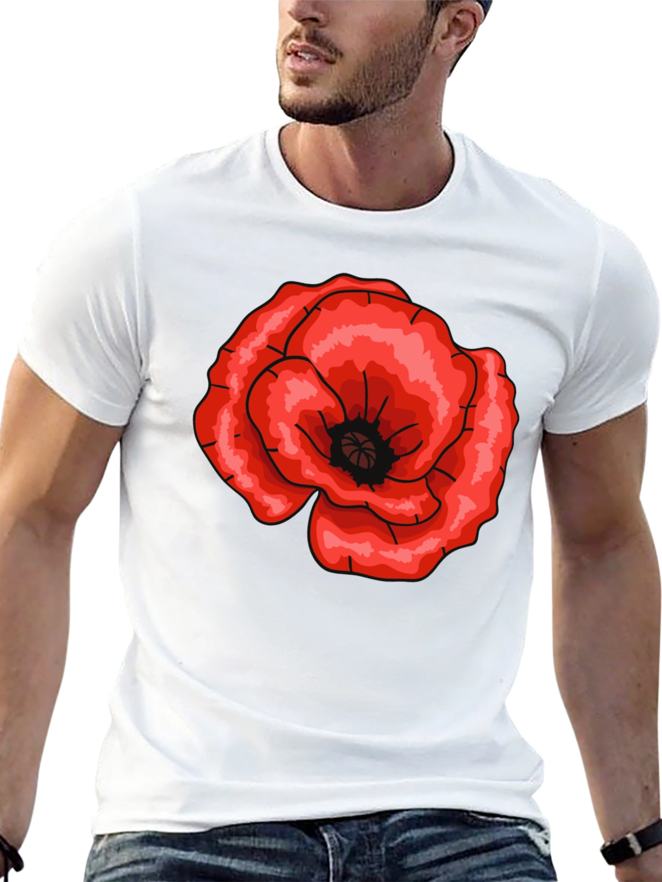 Bold Floral Graphic Tee - Stylish Black T-Shirt
