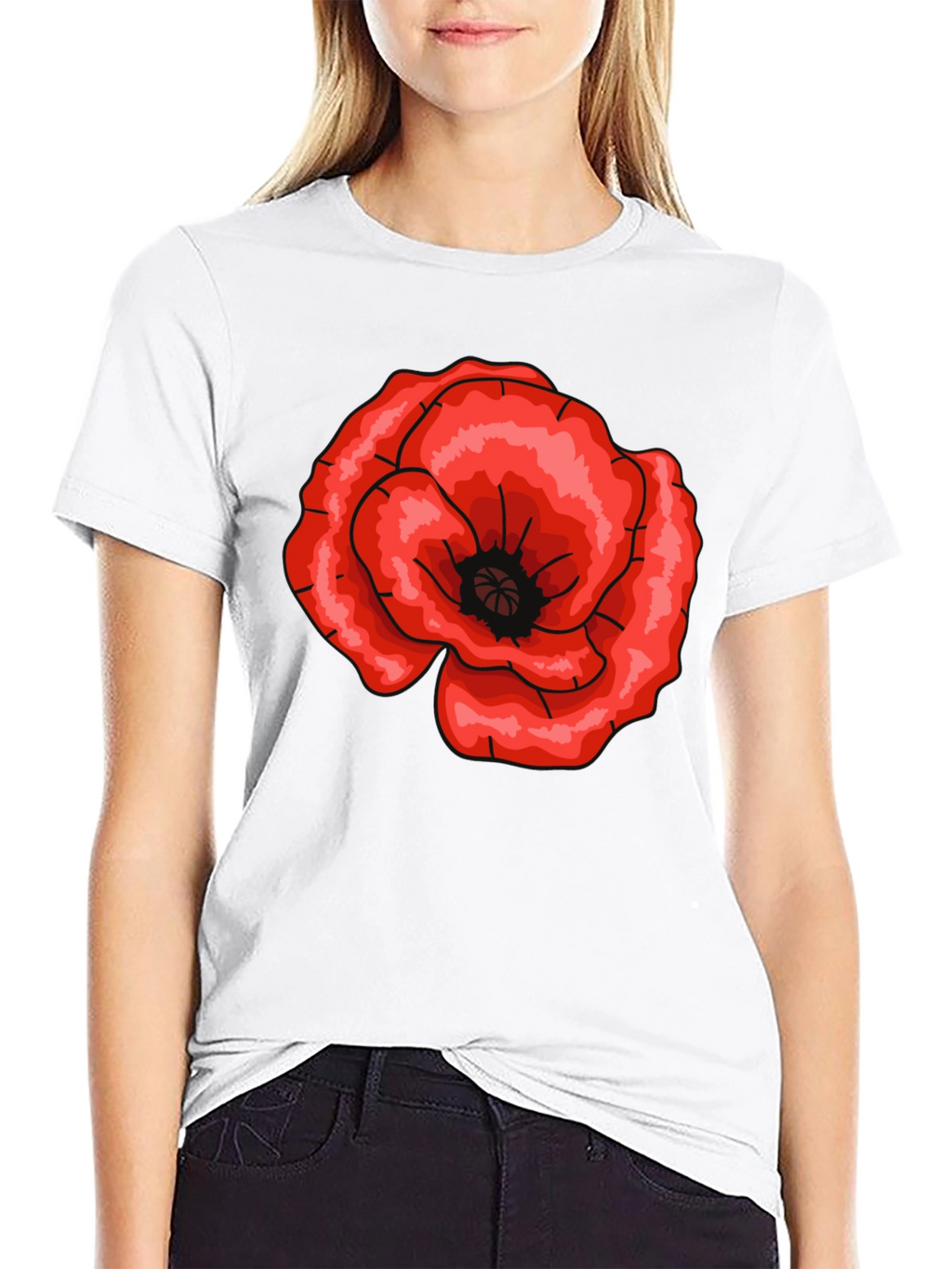 Bold Floral Graphic Tee - Stylish Black T-Shirt