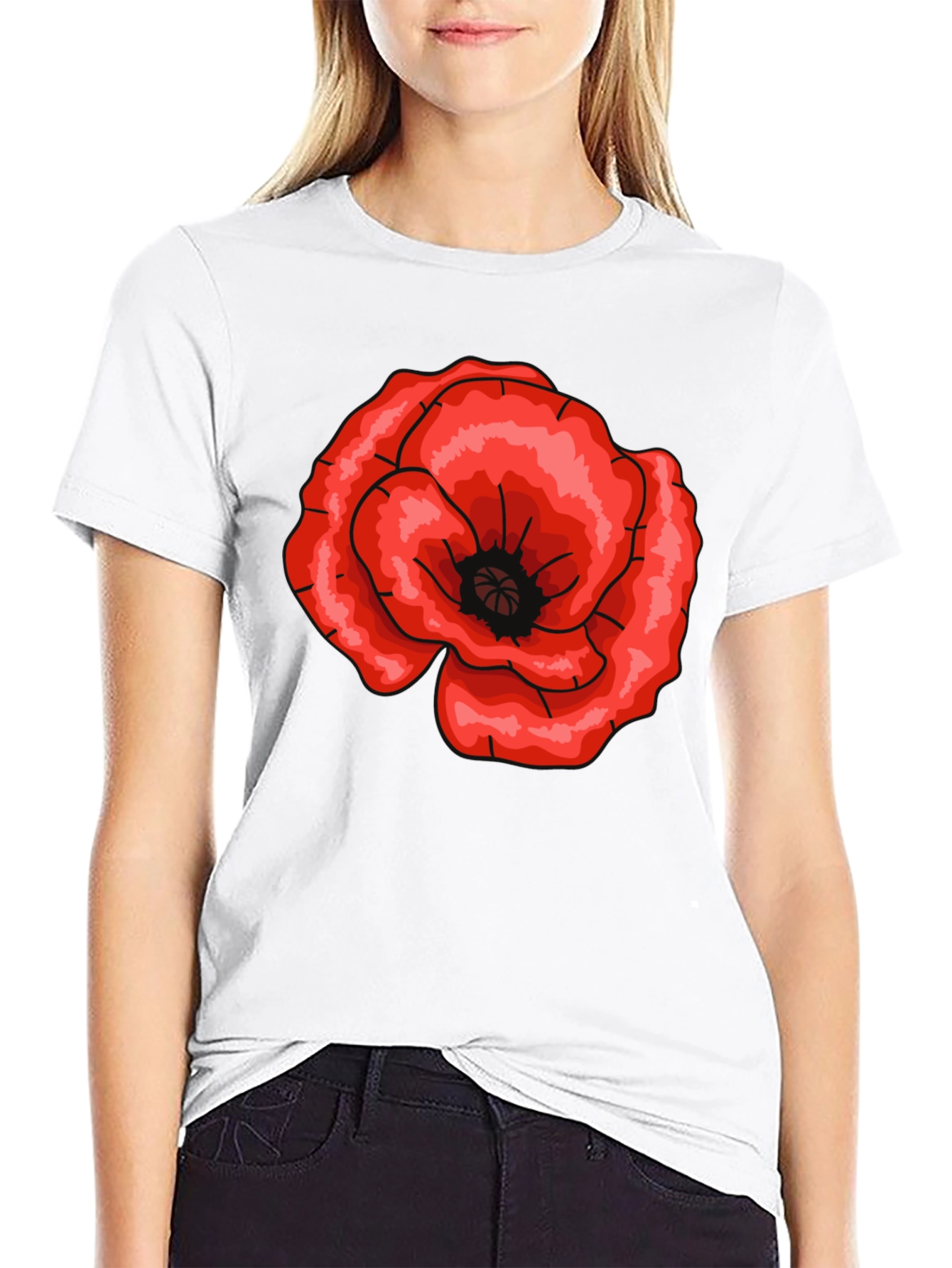 Bold Floral Graphic Tee - Stylish Black T-Shirt