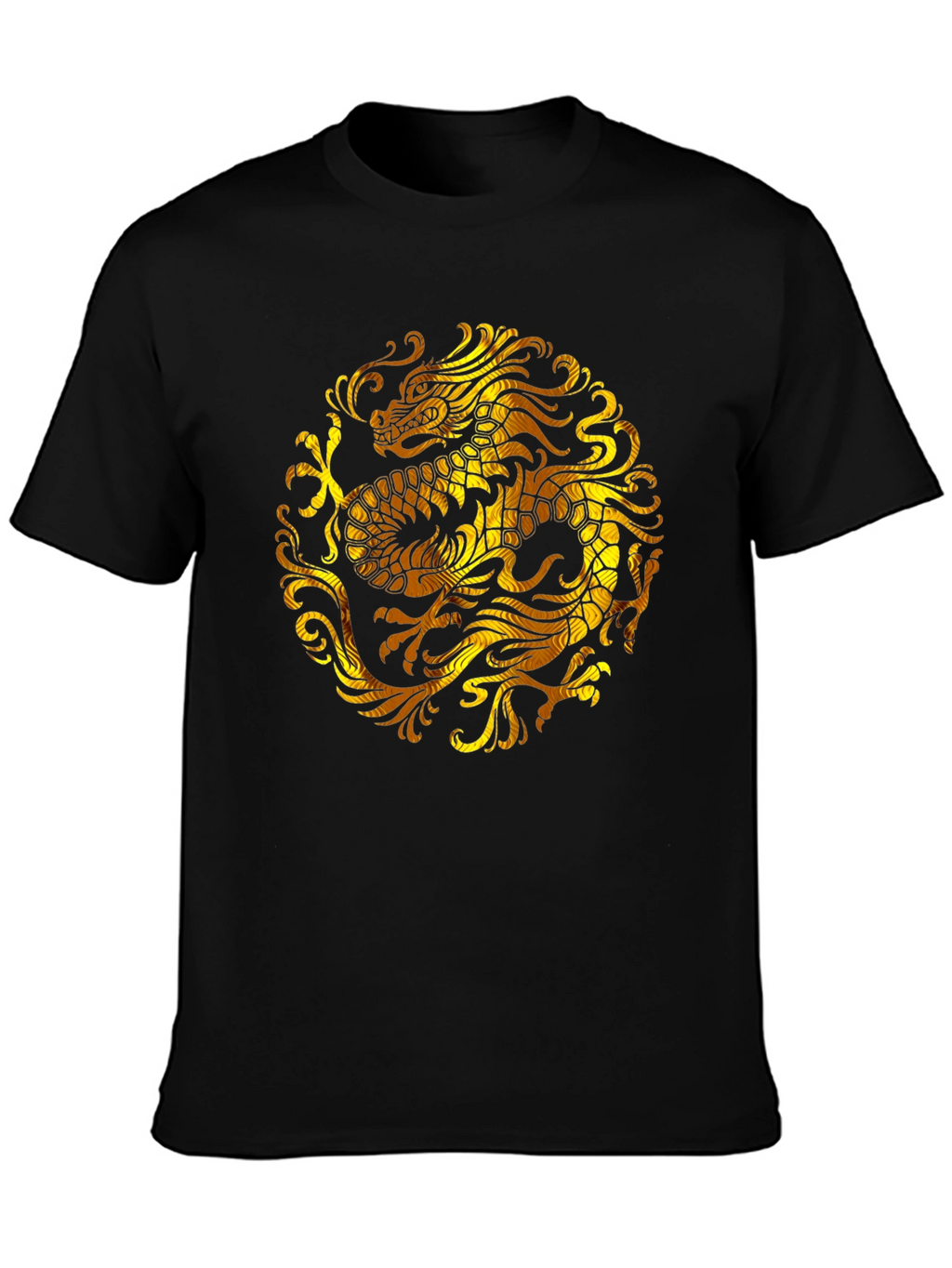 Golden Dragon Graphic Black T-Shirt
