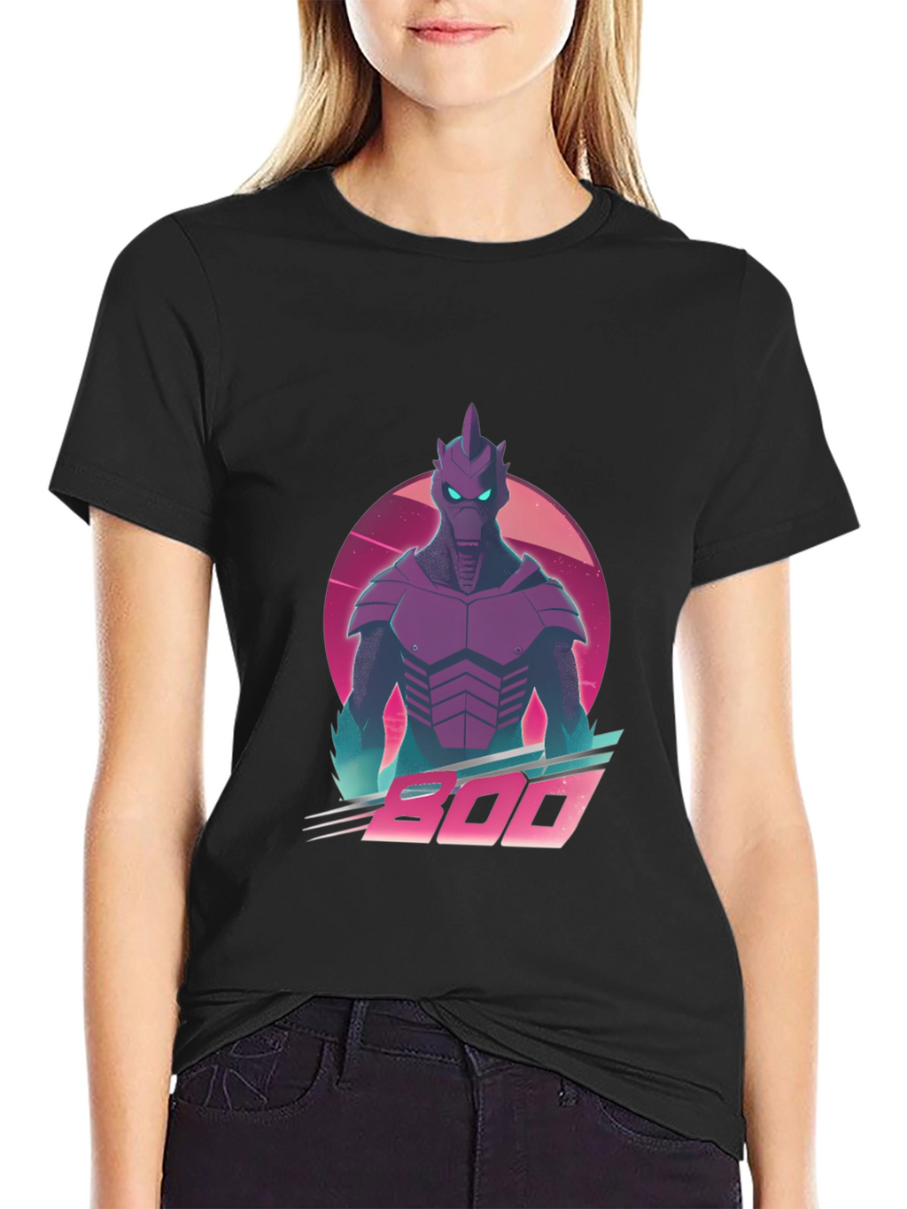 Retro Synthwave Alien Robot Graphic T-Shirt