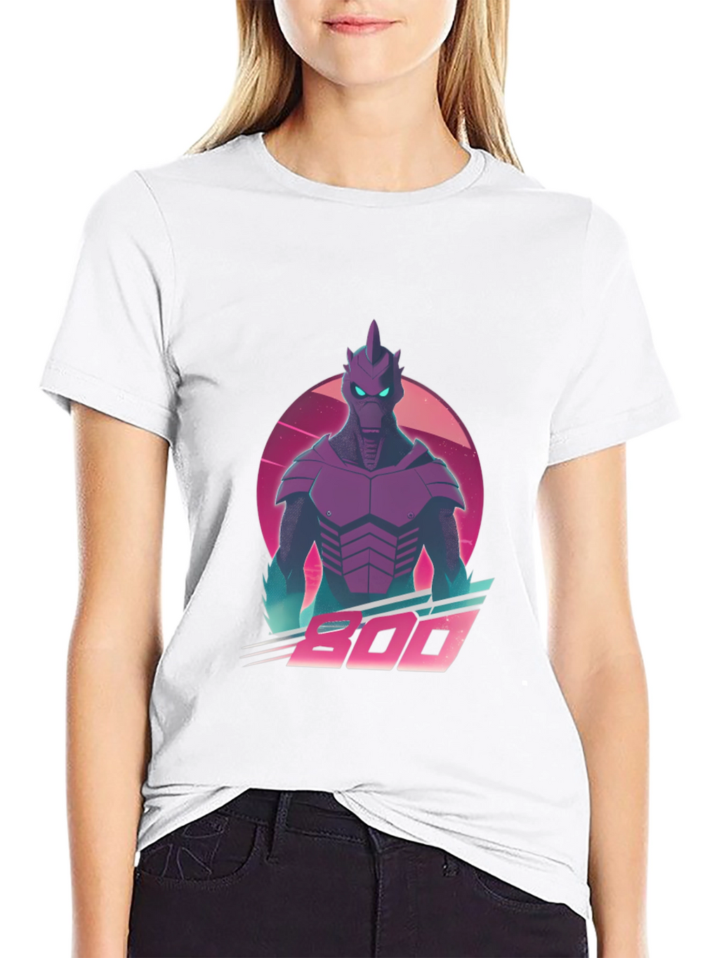 Retro Synthwave Alien Robot Graphic T-Shirt