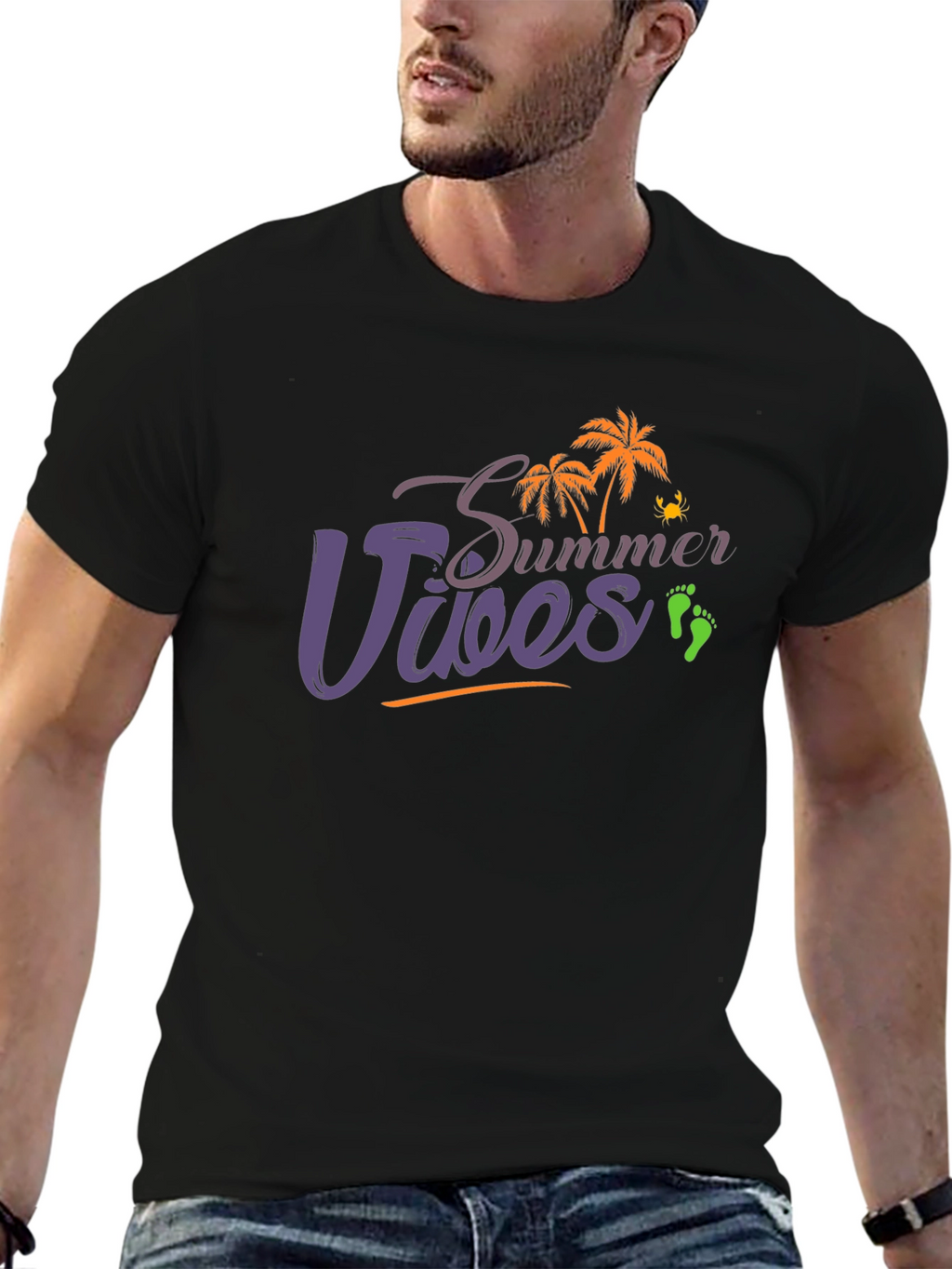 Summer Vibes Black T-Shirt