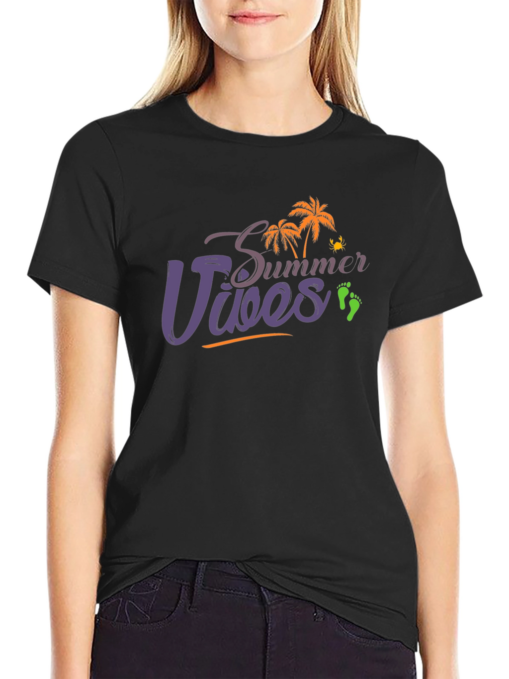 Summer Vibes Black T-Shirt