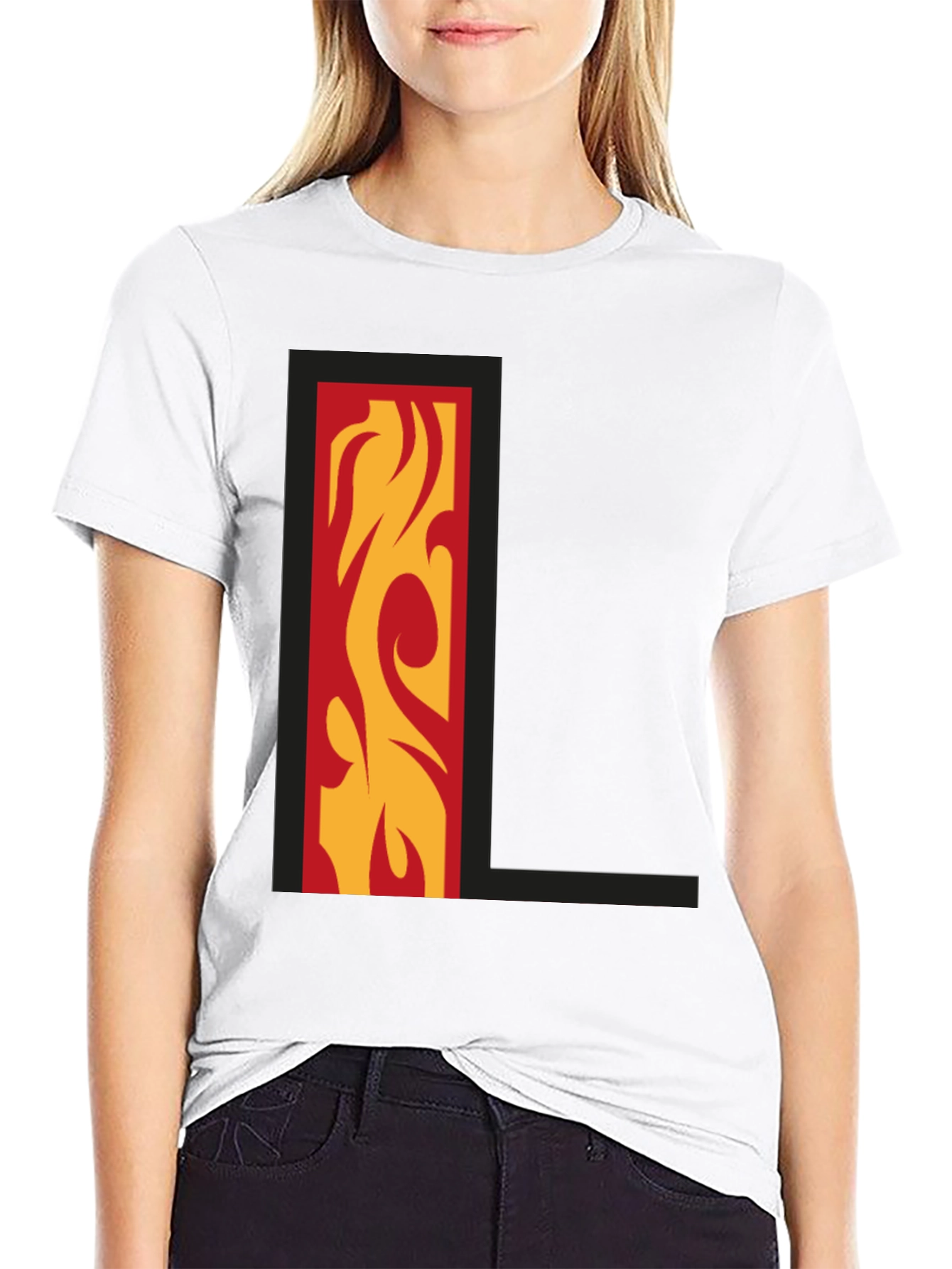 Fiery L Graphic Tee - Bold Style!