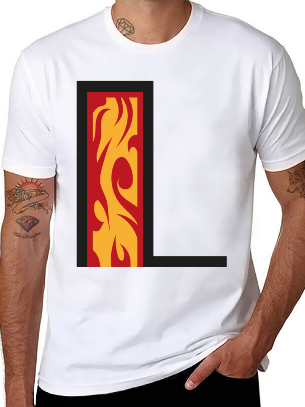 Fiery L Graphic Tee - Bold Style!