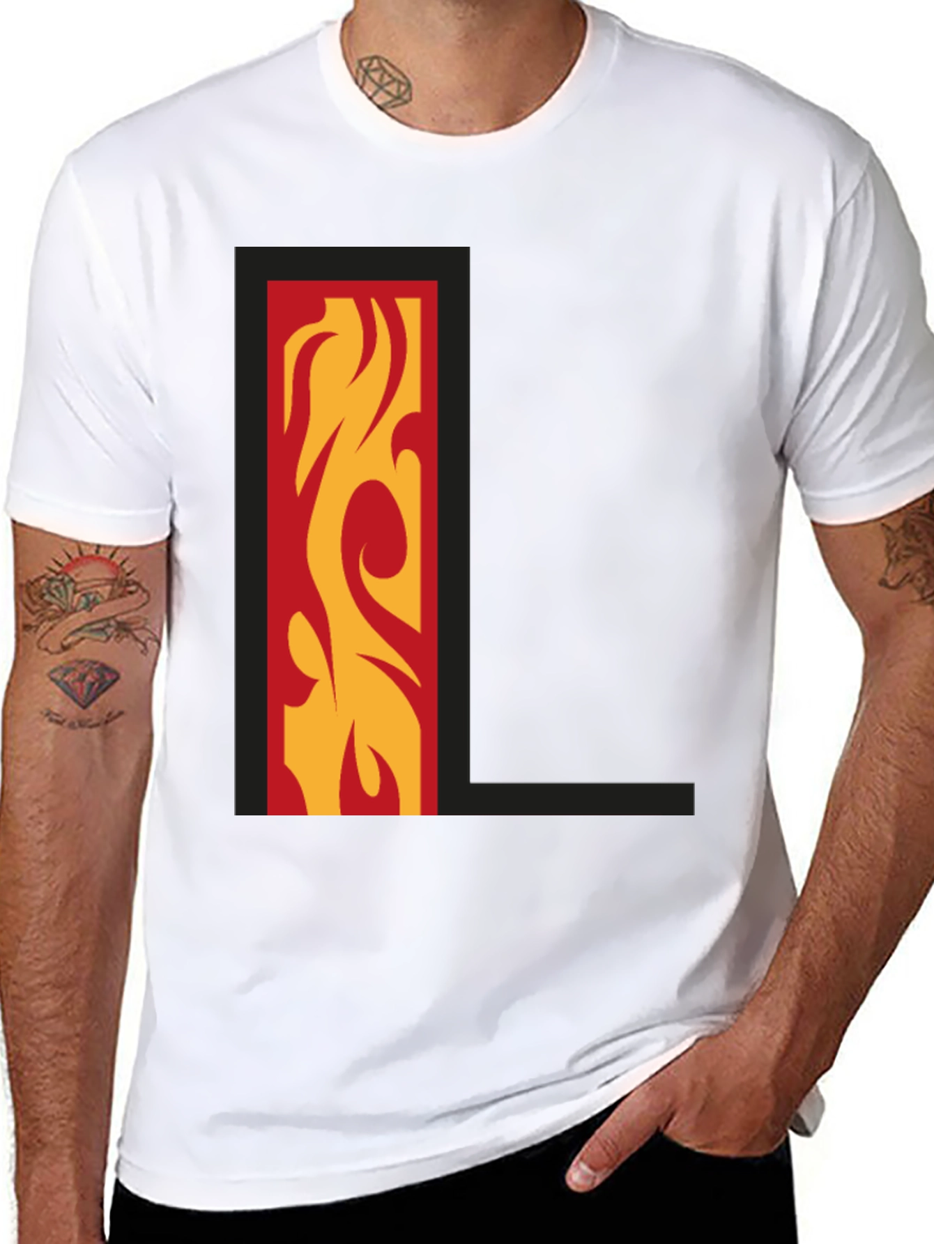 Fiery L Graphic Tee - Bold Style!