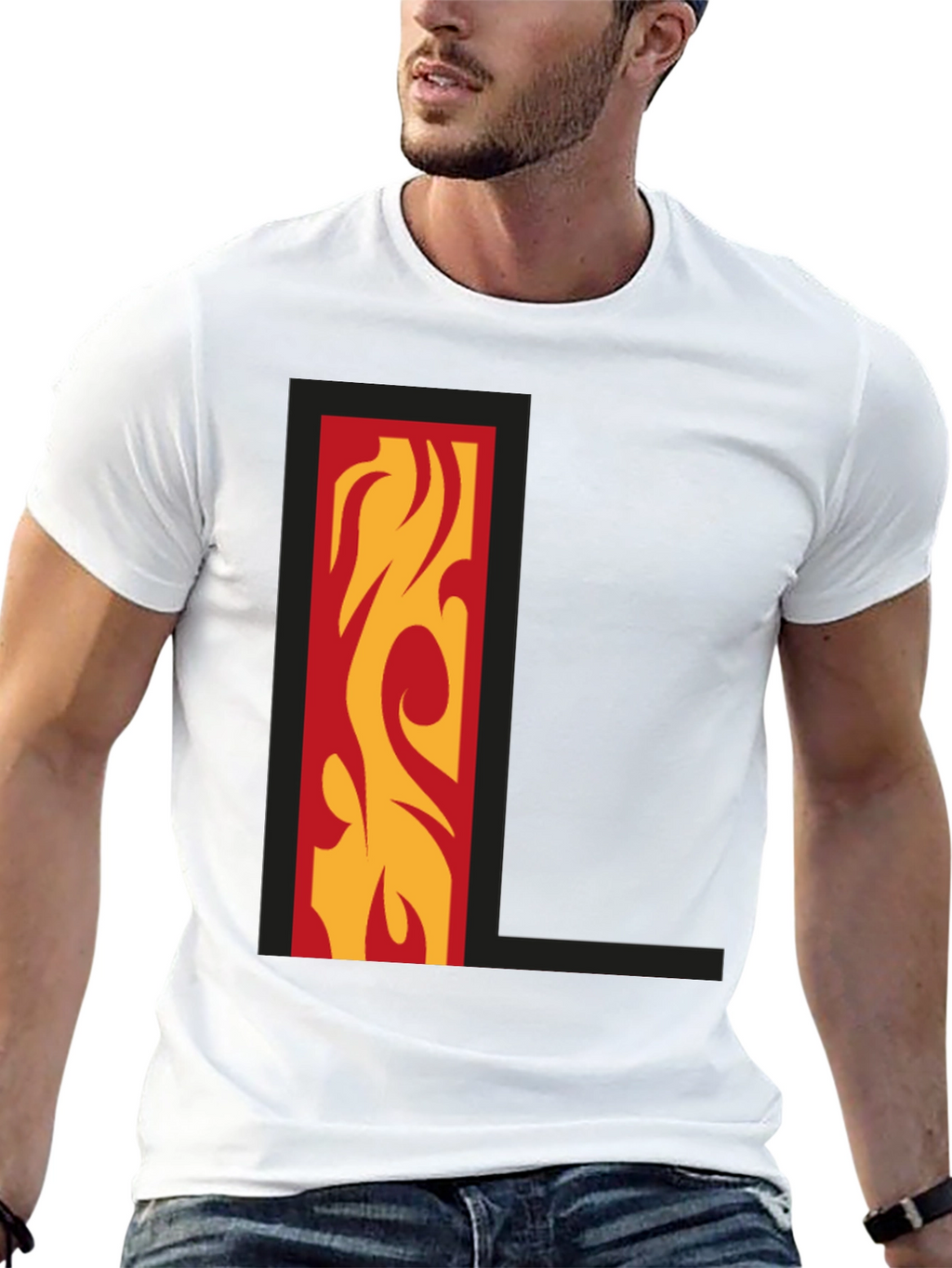 Fiery L Graphic Tee - Bold Style!