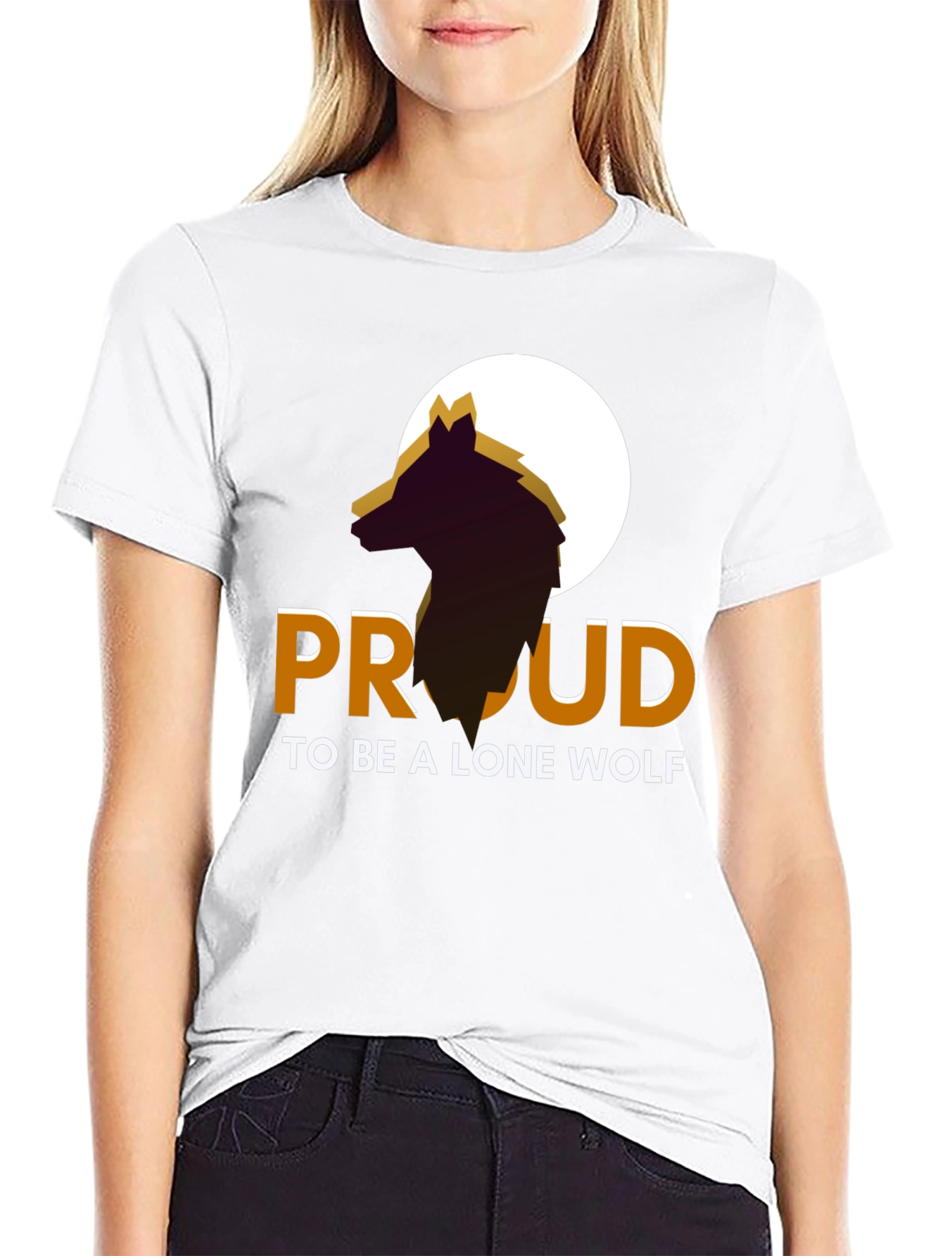 Proud Lone Wolf Graphic Tee - Mens Black T-Shirt