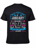 January Grandpa 3 Sides Graphic T-Shirt