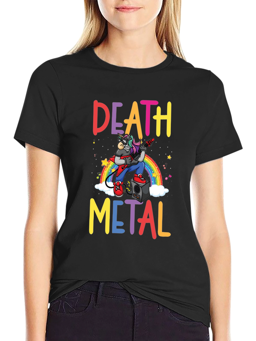 Death Metal Unicorn Graphic T-Shirt