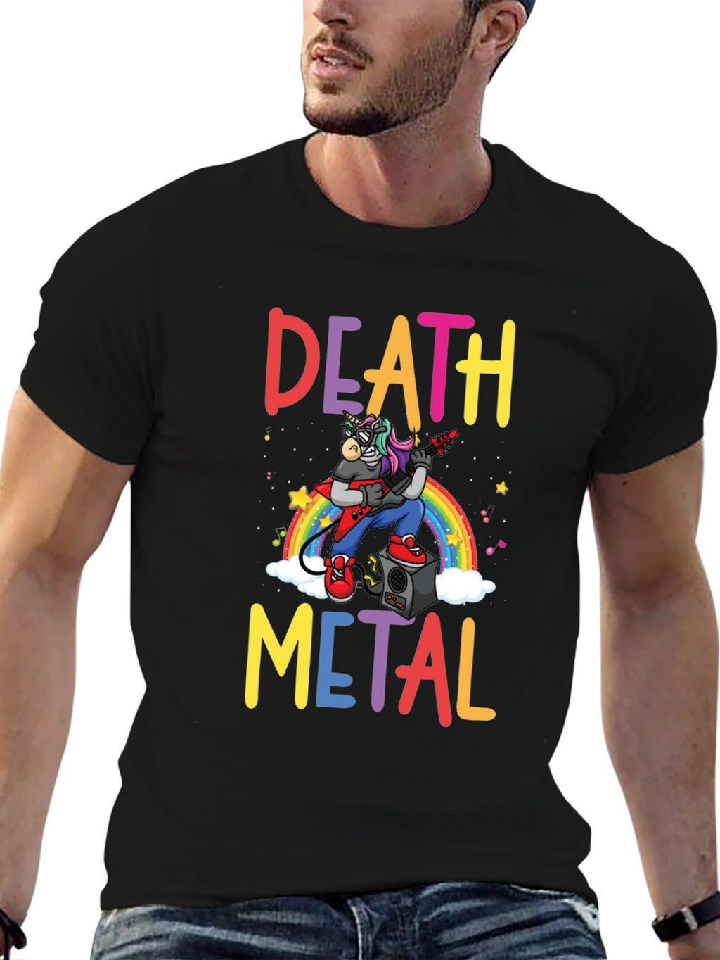 Death Metal Unicorn Graphic T-Shirt