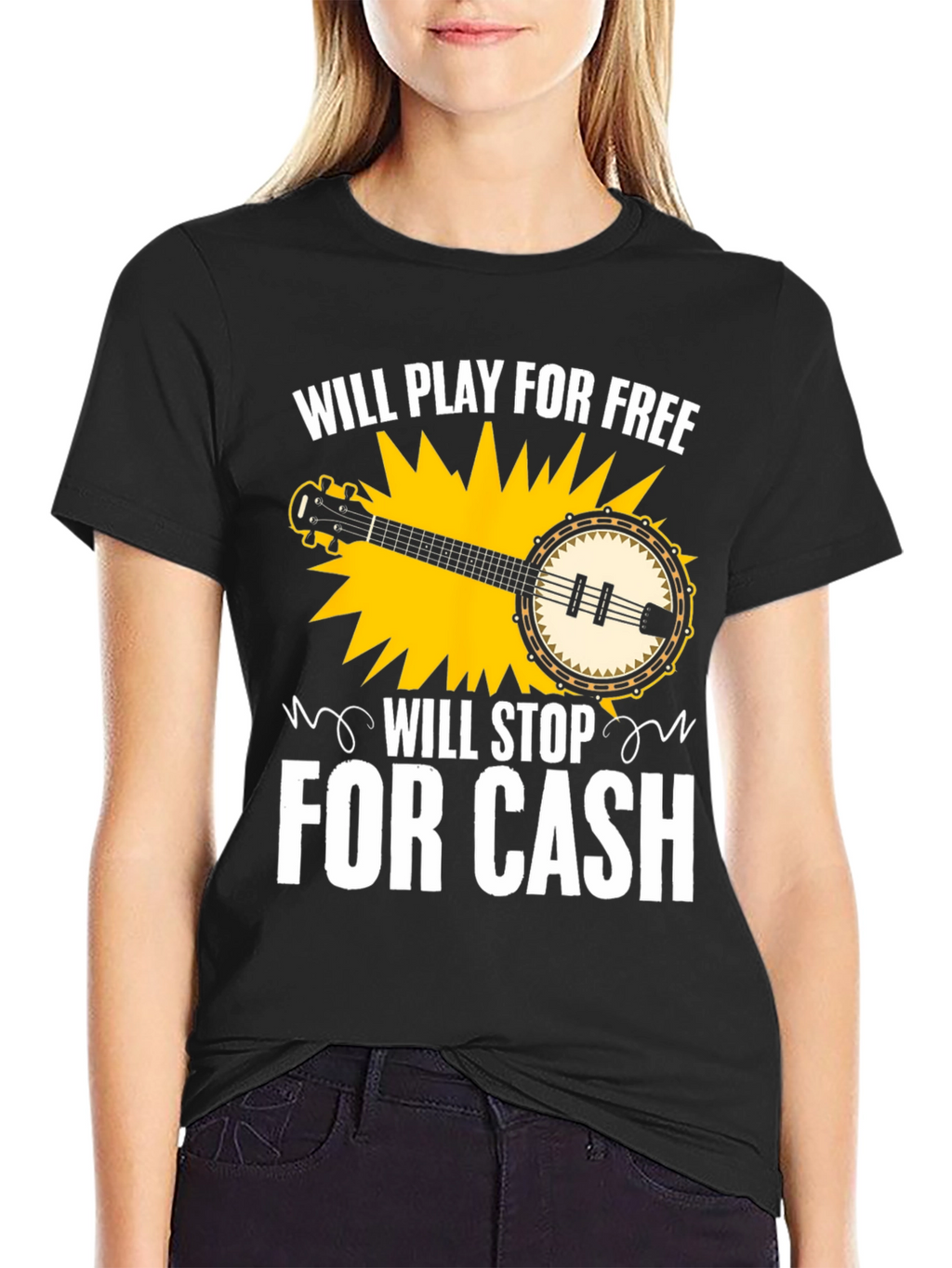 Banjo Music T-Shirt - Will Play For Free