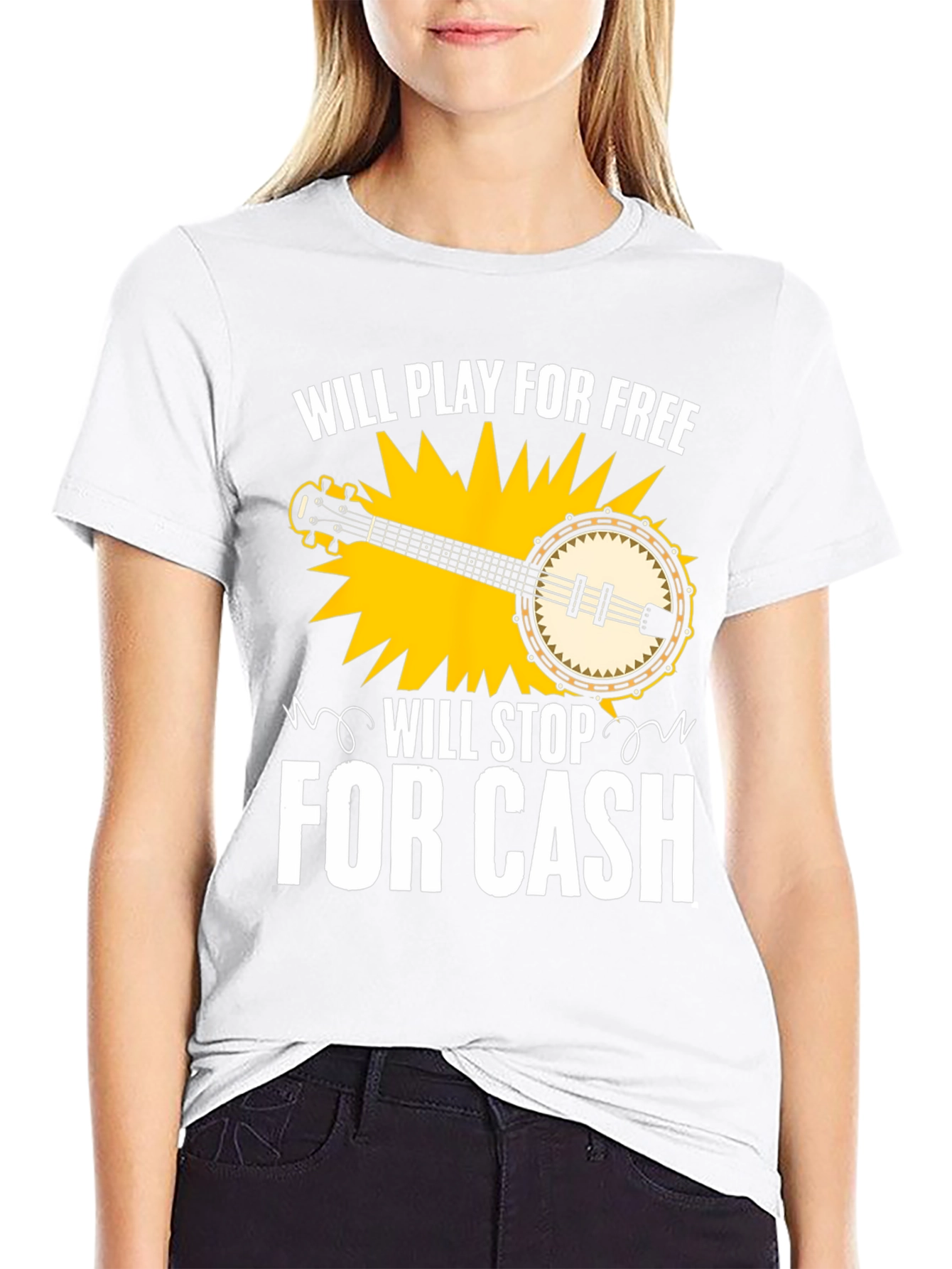 Banjo Music T-Shirt - Will Play For Free