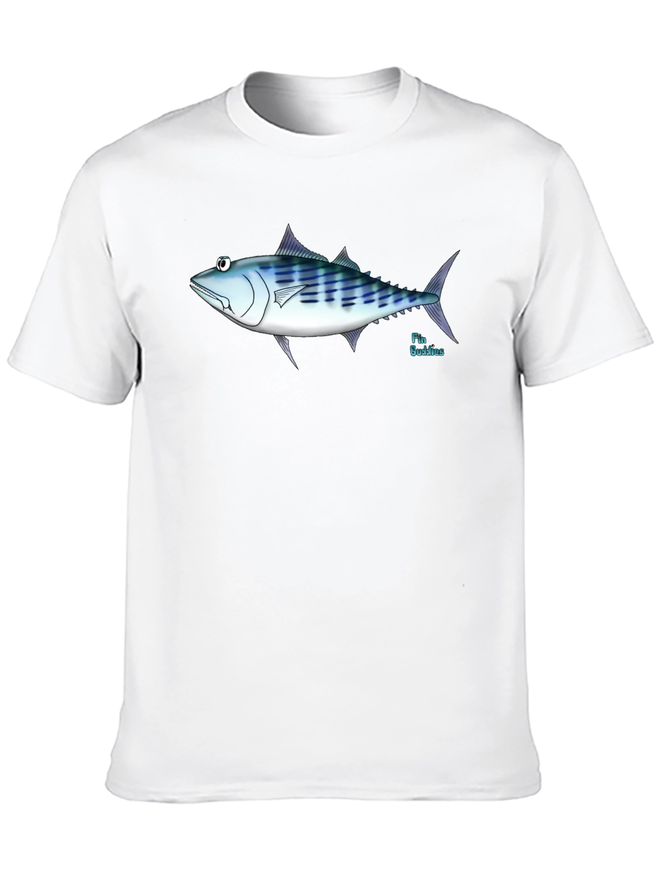 Black T-Shirt with Tuna Fish Graphic