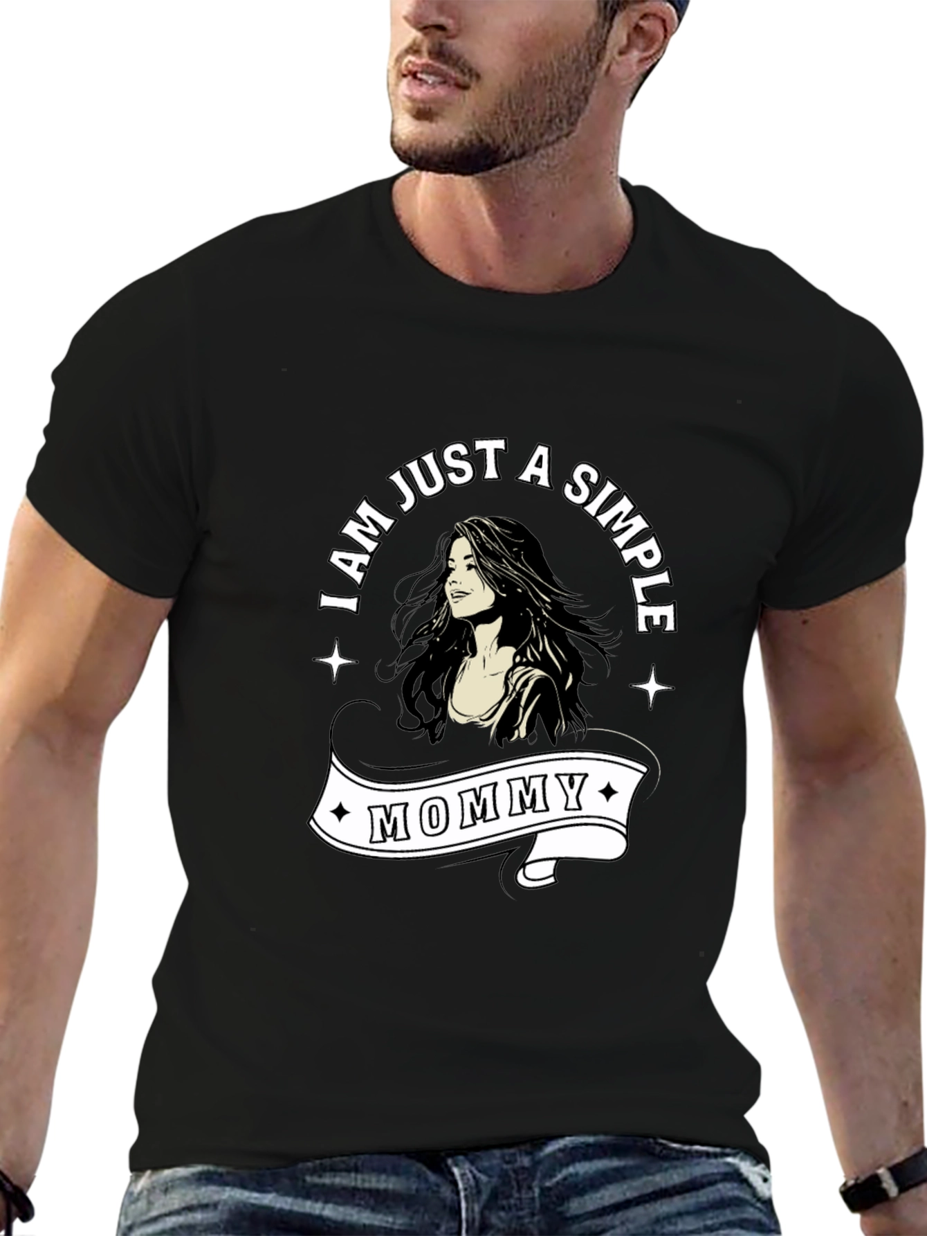 Simple Mommy Graphic T-Shirt - Black