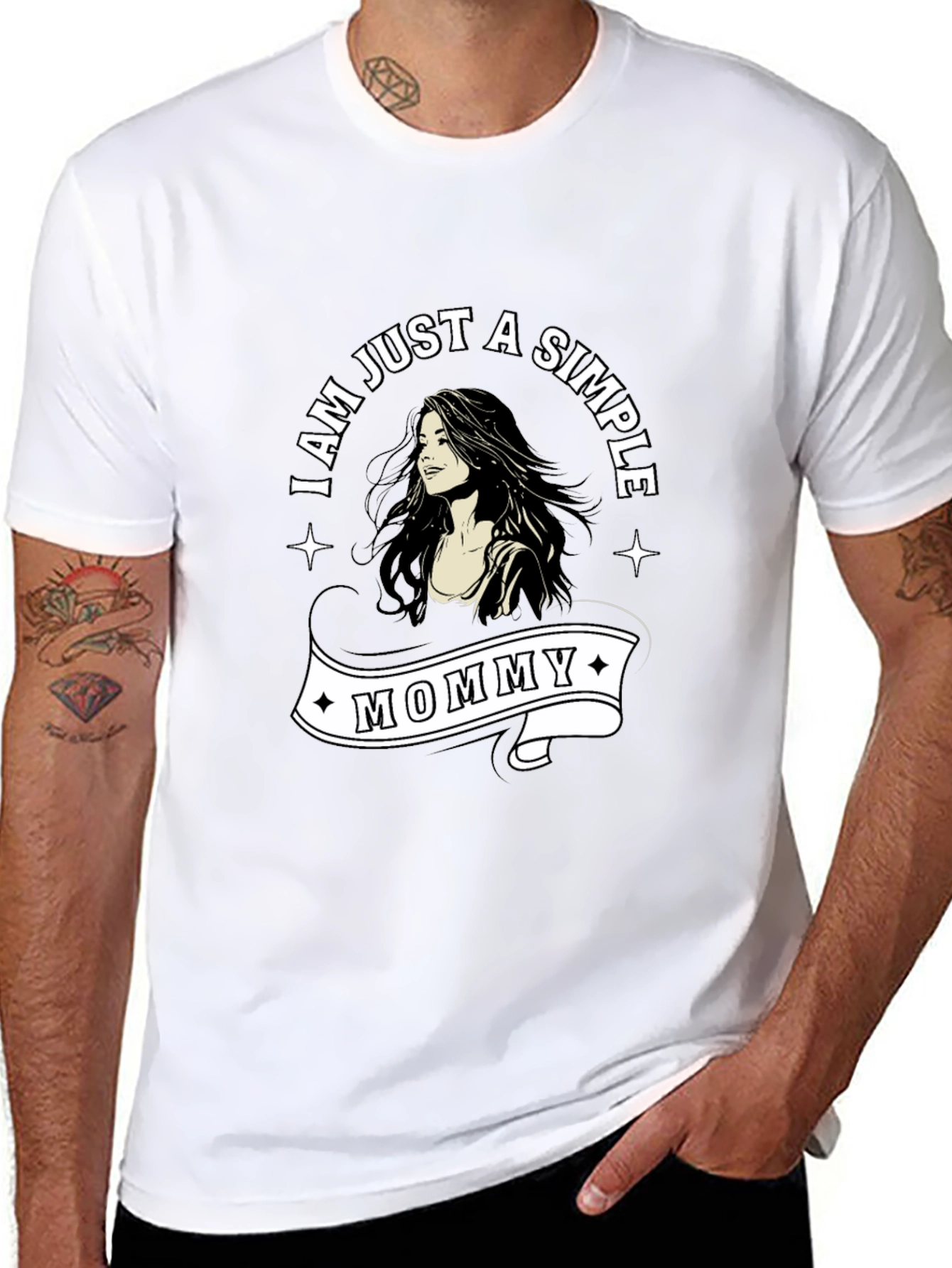 Simple Mommy Graphic T-Shirt - Black