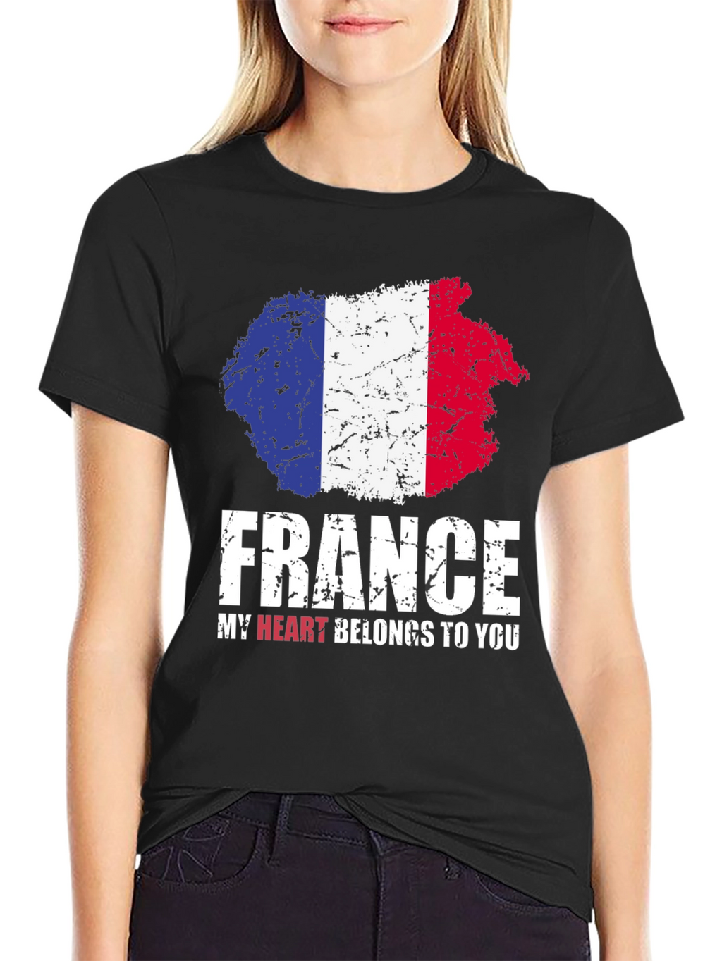 France Flag T-Shirt - My Heart Belongs To You
