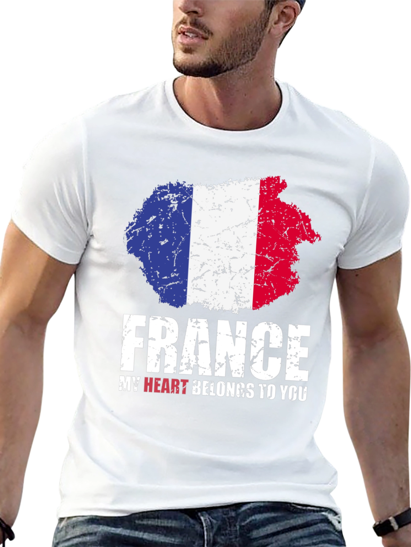 France Flag T-Shirt - My Heart Belongs To You