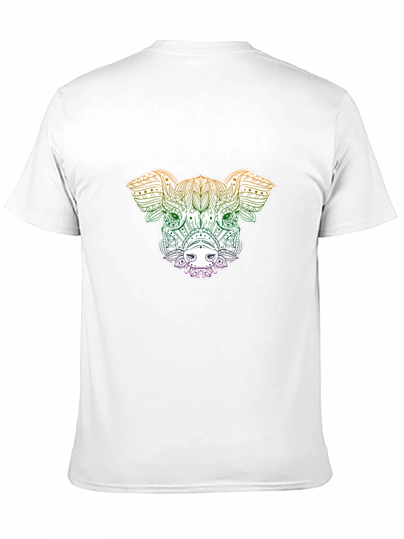 Pig Mandala Graphic Tee - Black Unisex T-Shirt