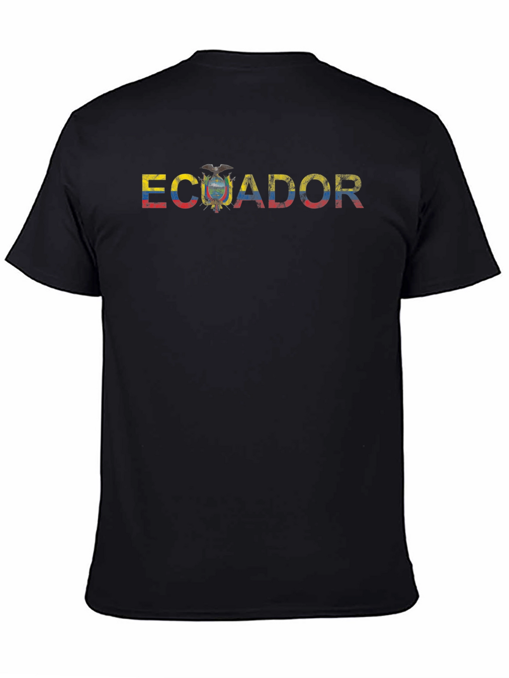 Ecuador Flag Graphic Tee - Mens Black T-Shirt