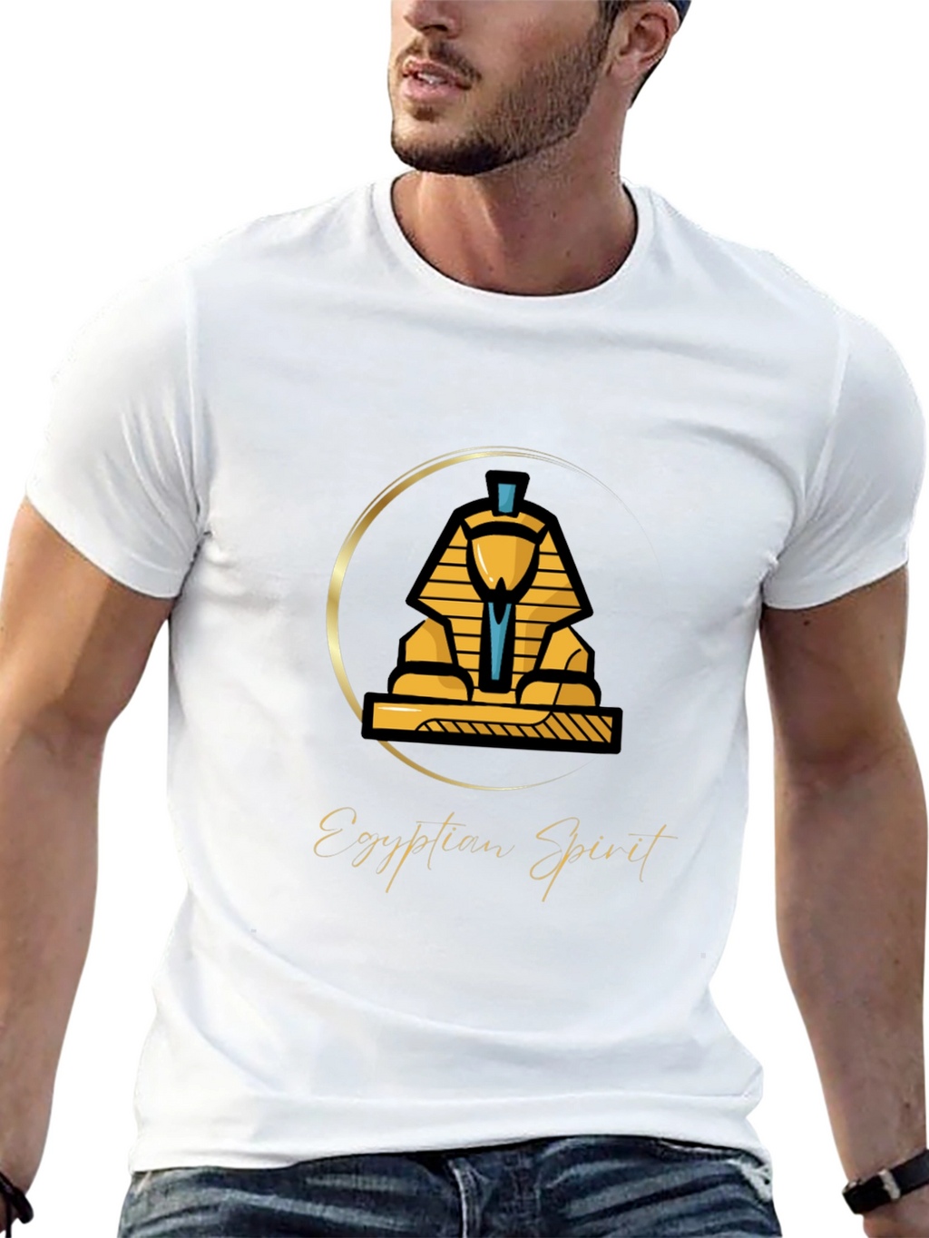 Egyptian Spirit Sphinx Graphic T-Shirt