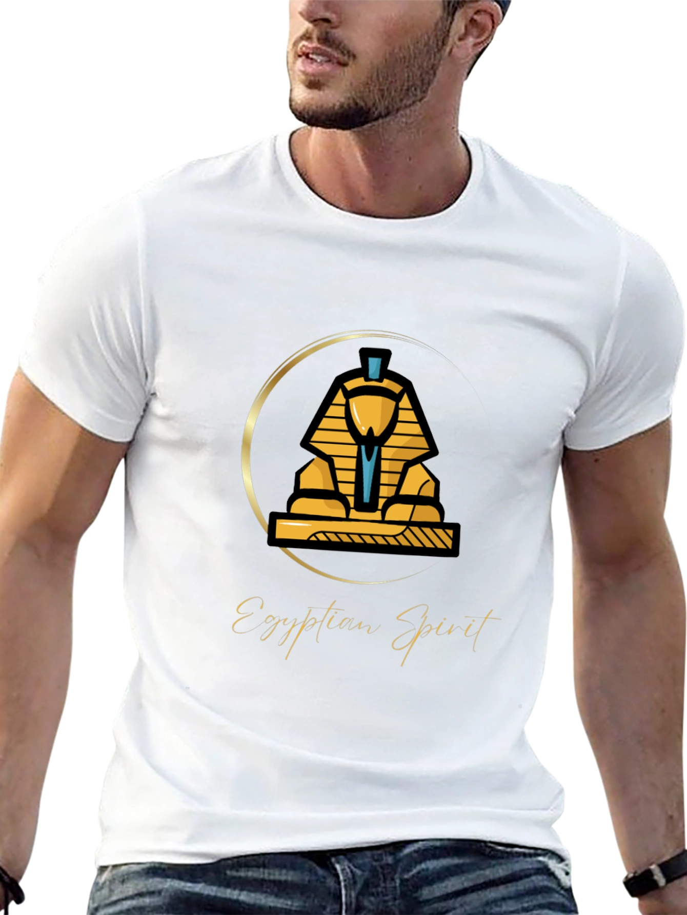 Egyptian Spirit Sphinx Graphic T-Shirt