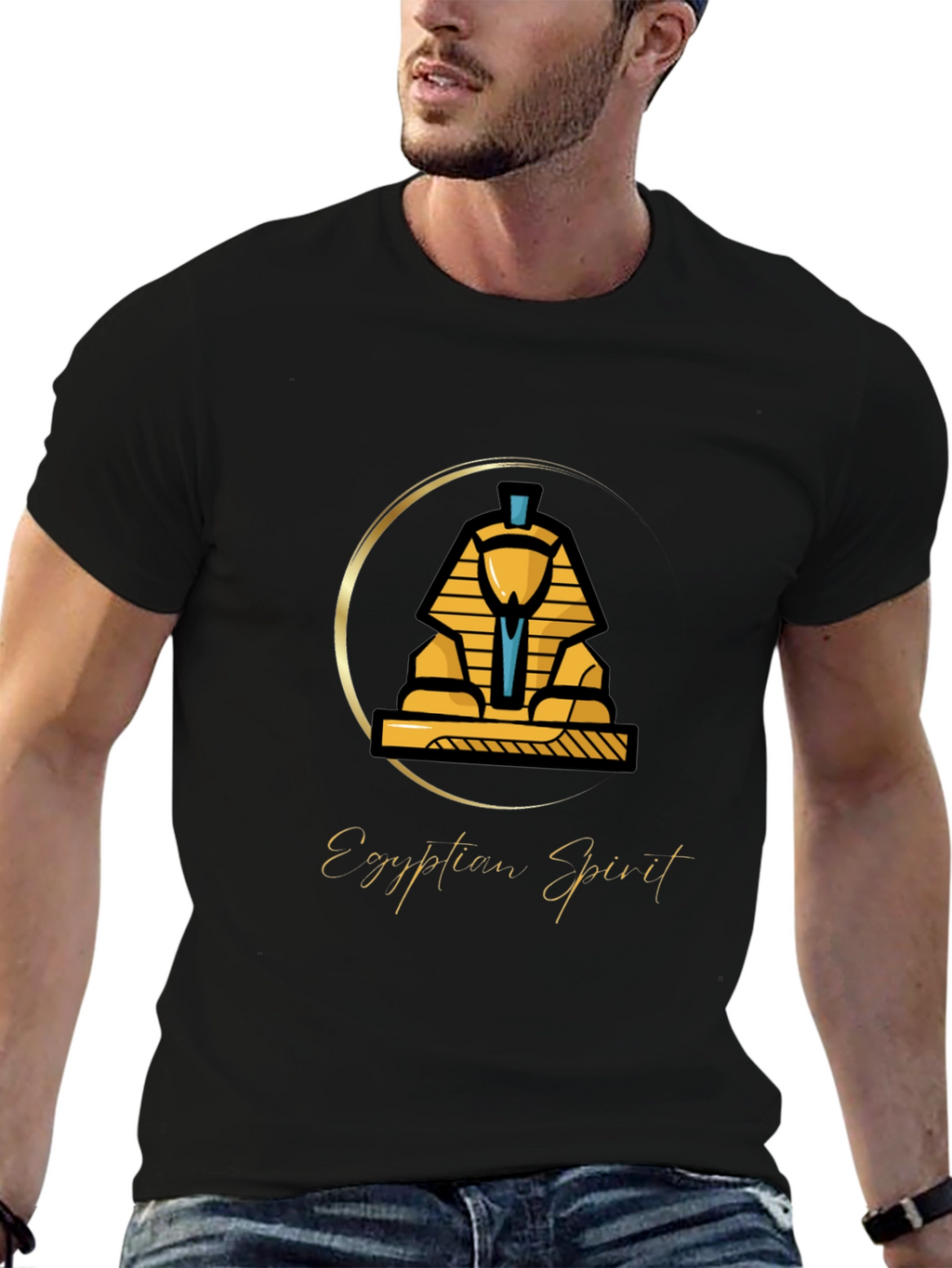 Egyptian Spirit Sphinx Graphic T-Shirt