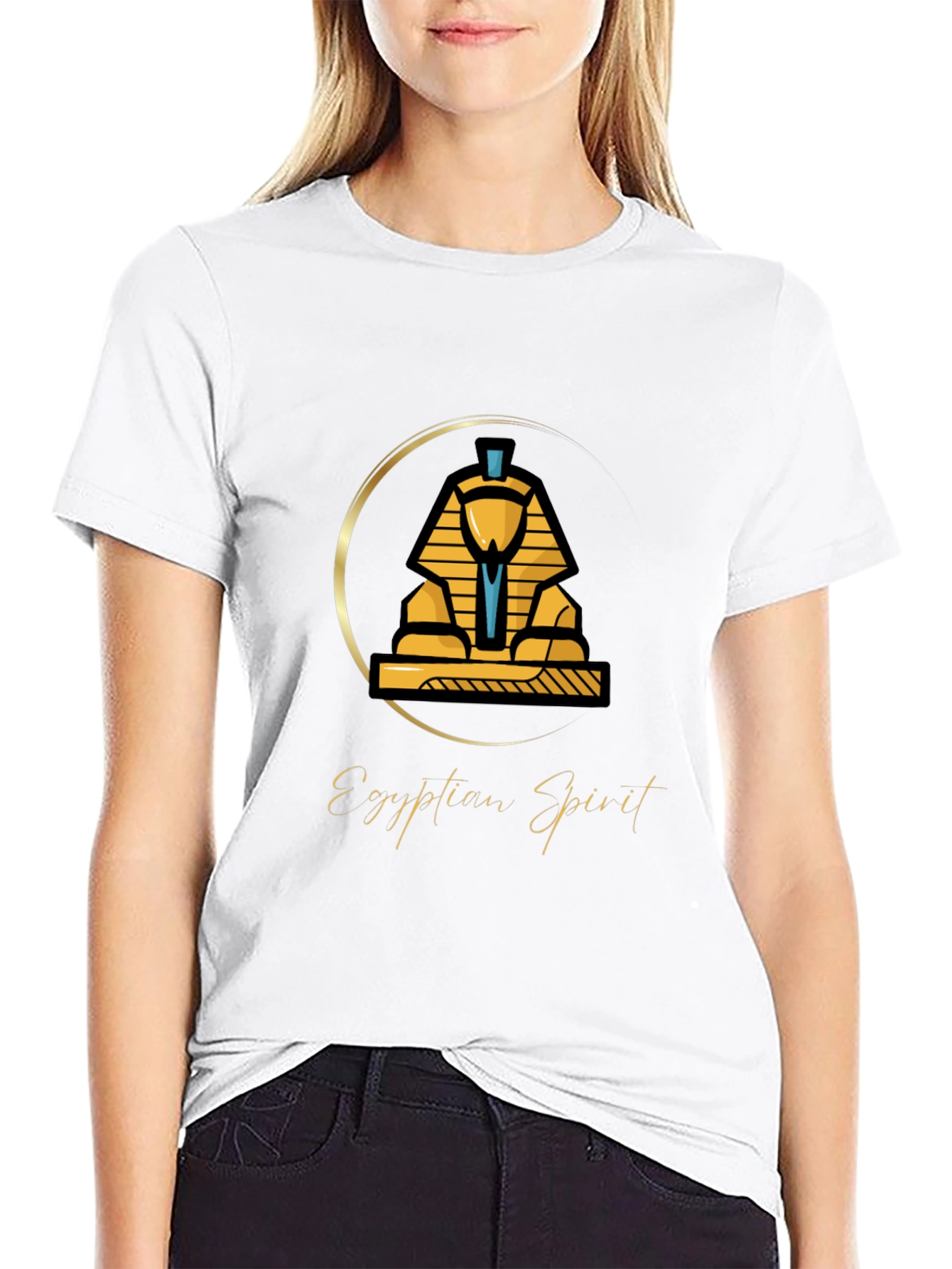 Egyptian Spirit Sphinx Graphic T-Shirt