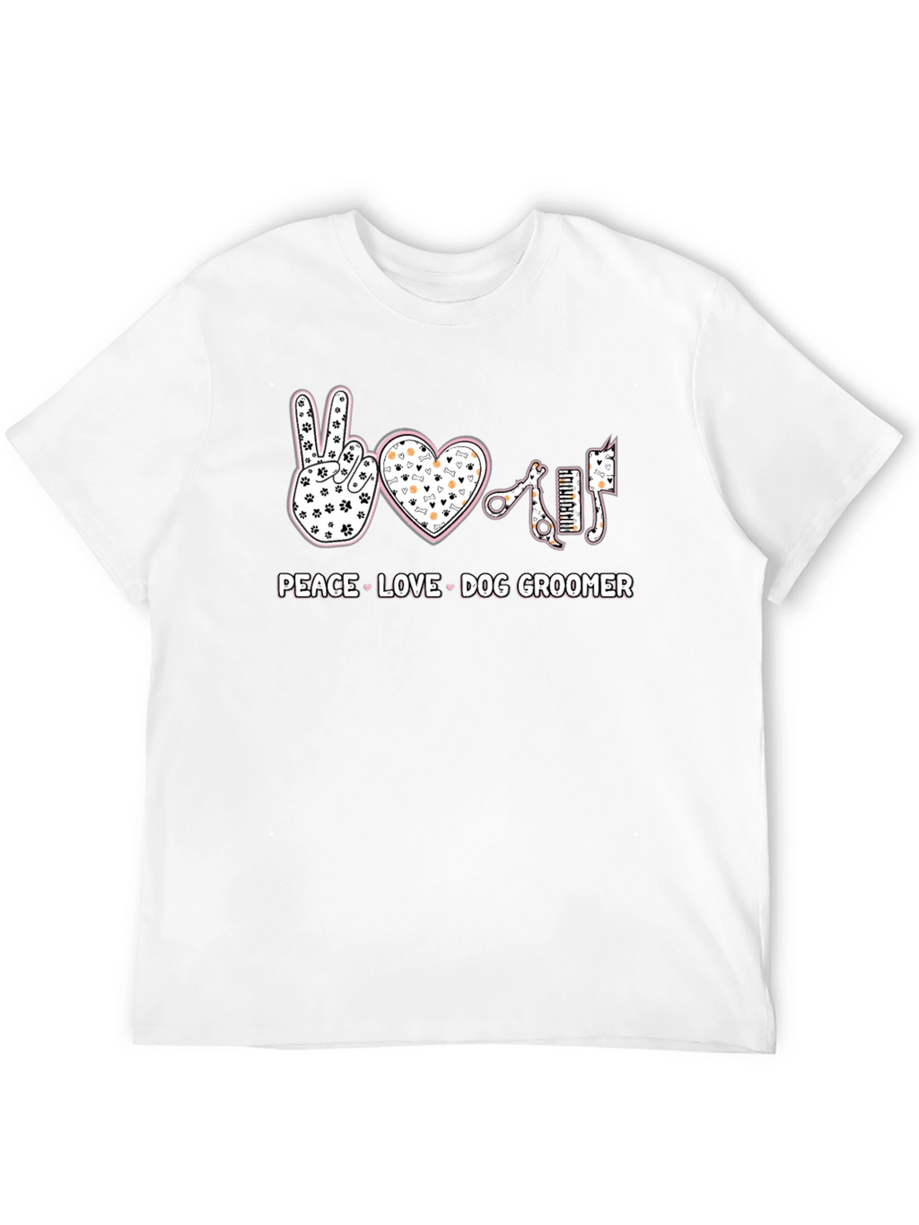 Peace Love Dog Groomer T-Shirt