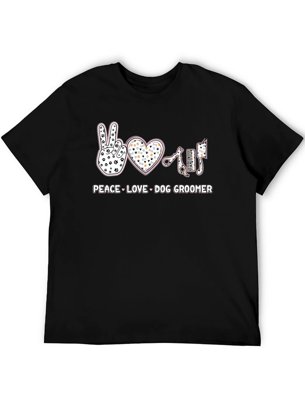 Peace Love Dog Groomer T-Shirt