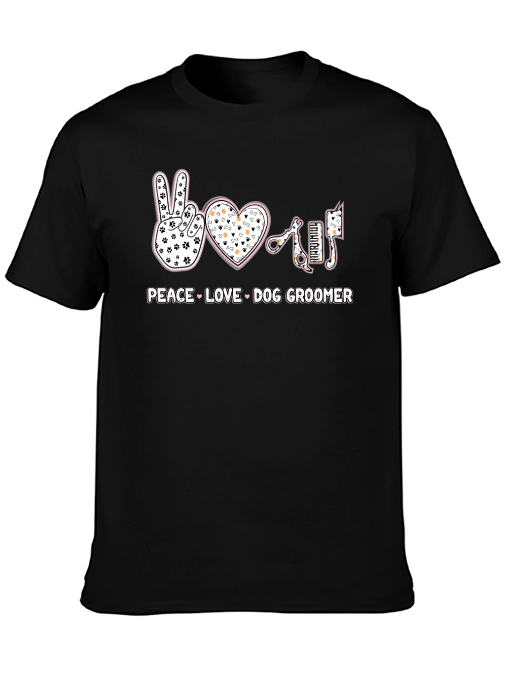 Peace Love Dog Groomer T-Shirt