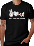 Peace Love Dog Groomer T-Shirt