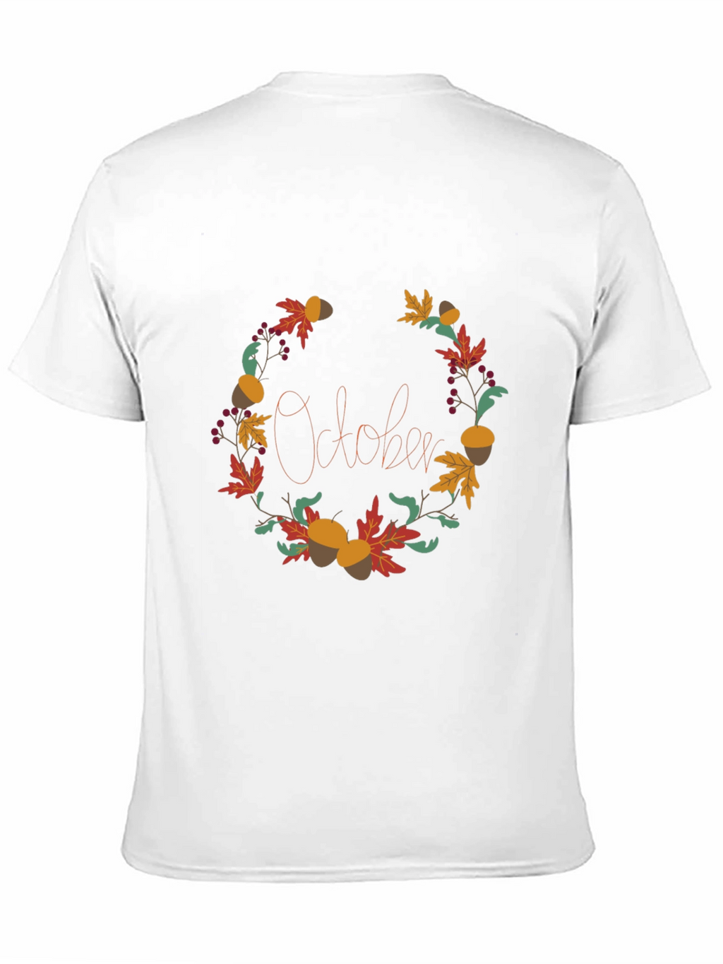October Fall Wreath Graphic Tee - Autumn Vibes