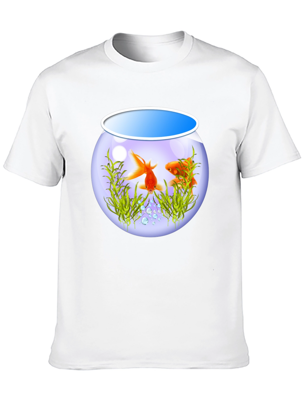 Goldfish Bowl Graphic Tee - Black Cotton T-Shirt