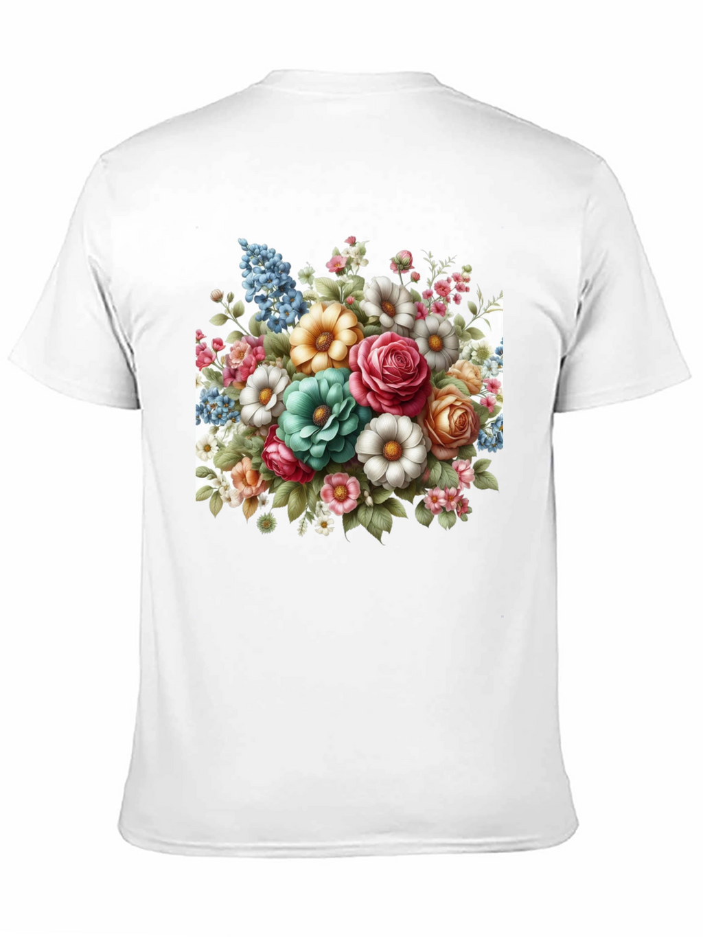 Floral Bouquet Graphic Tee - Black T-Shirt