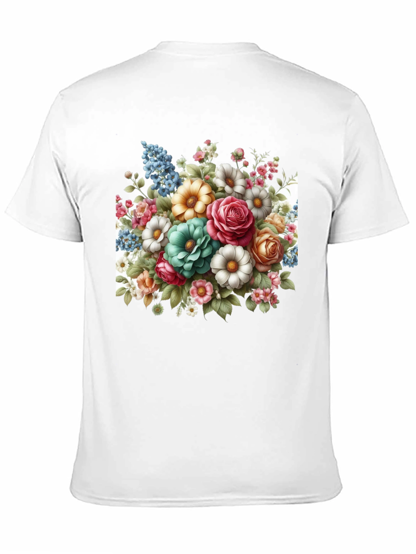 Floral Bouquet Graphic Tee - Black T-Shirt
