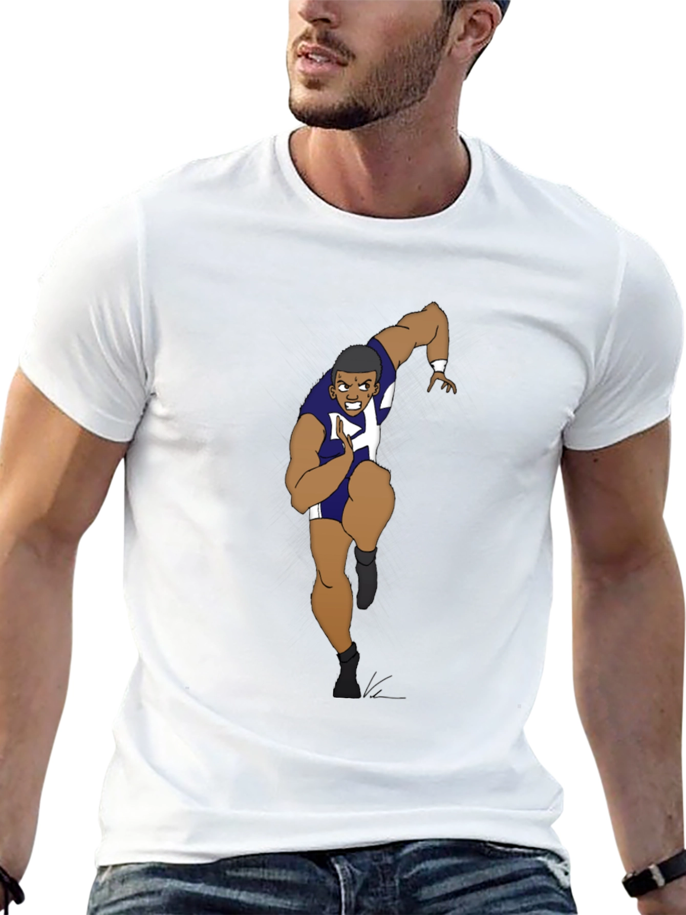 Cartoon Runner Graphic T-Shirt