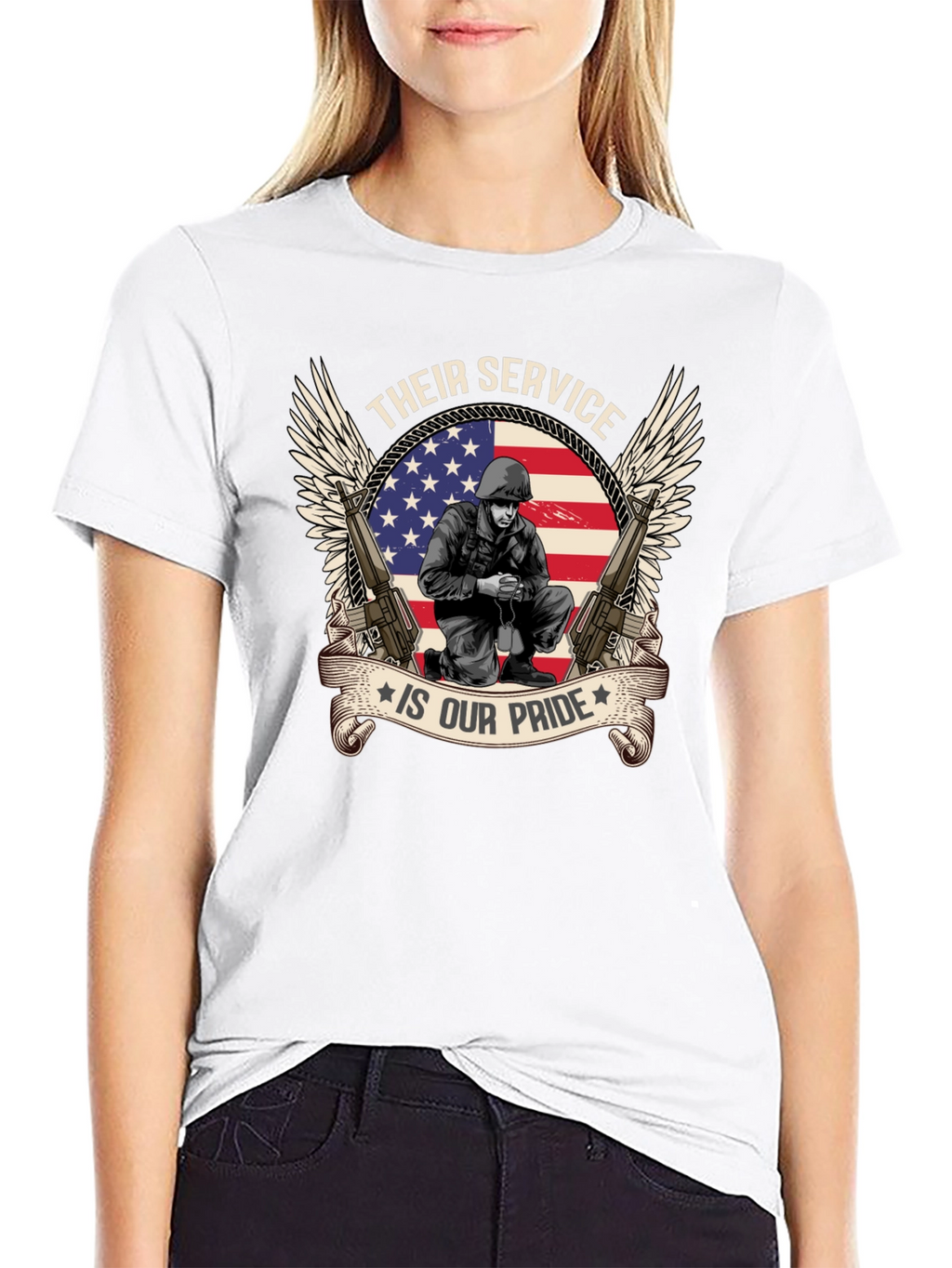 Patriotic T-Shirt - Their Service Is Our Pride