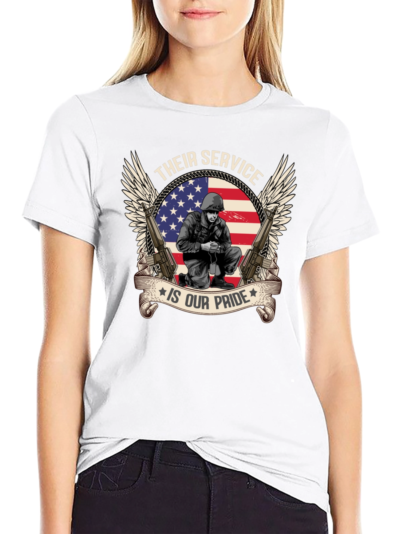 Patriotic T-Shirt - Their Service Is Our Pride