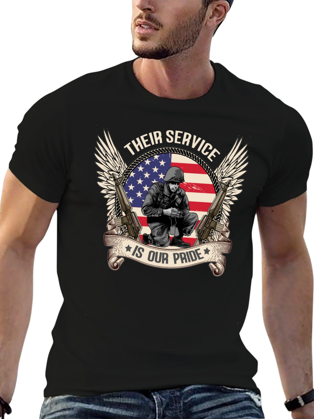 Patriotic T-Shirt - Their Service Is Our Pride