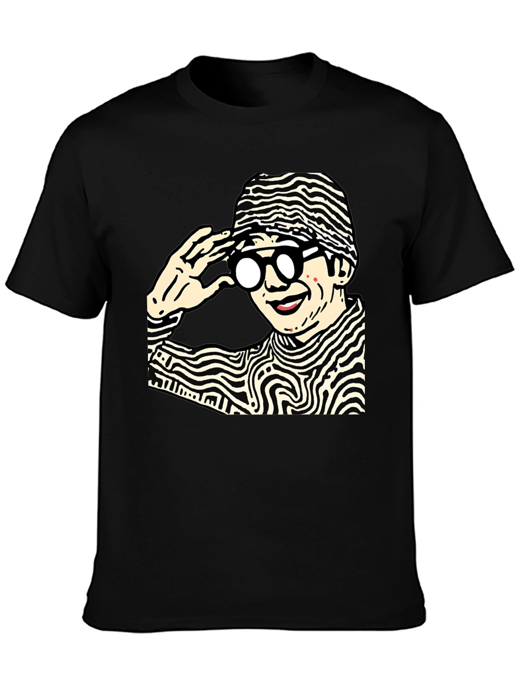 Funky Graphic Print Black Cotton T-Shirt
