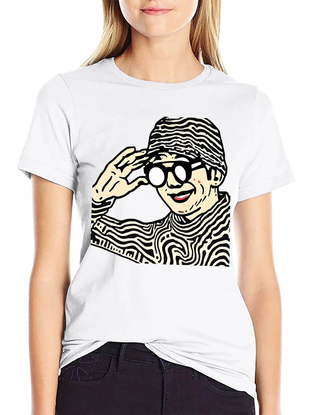 Funky Graphic Print Black Cotton T-Shirt