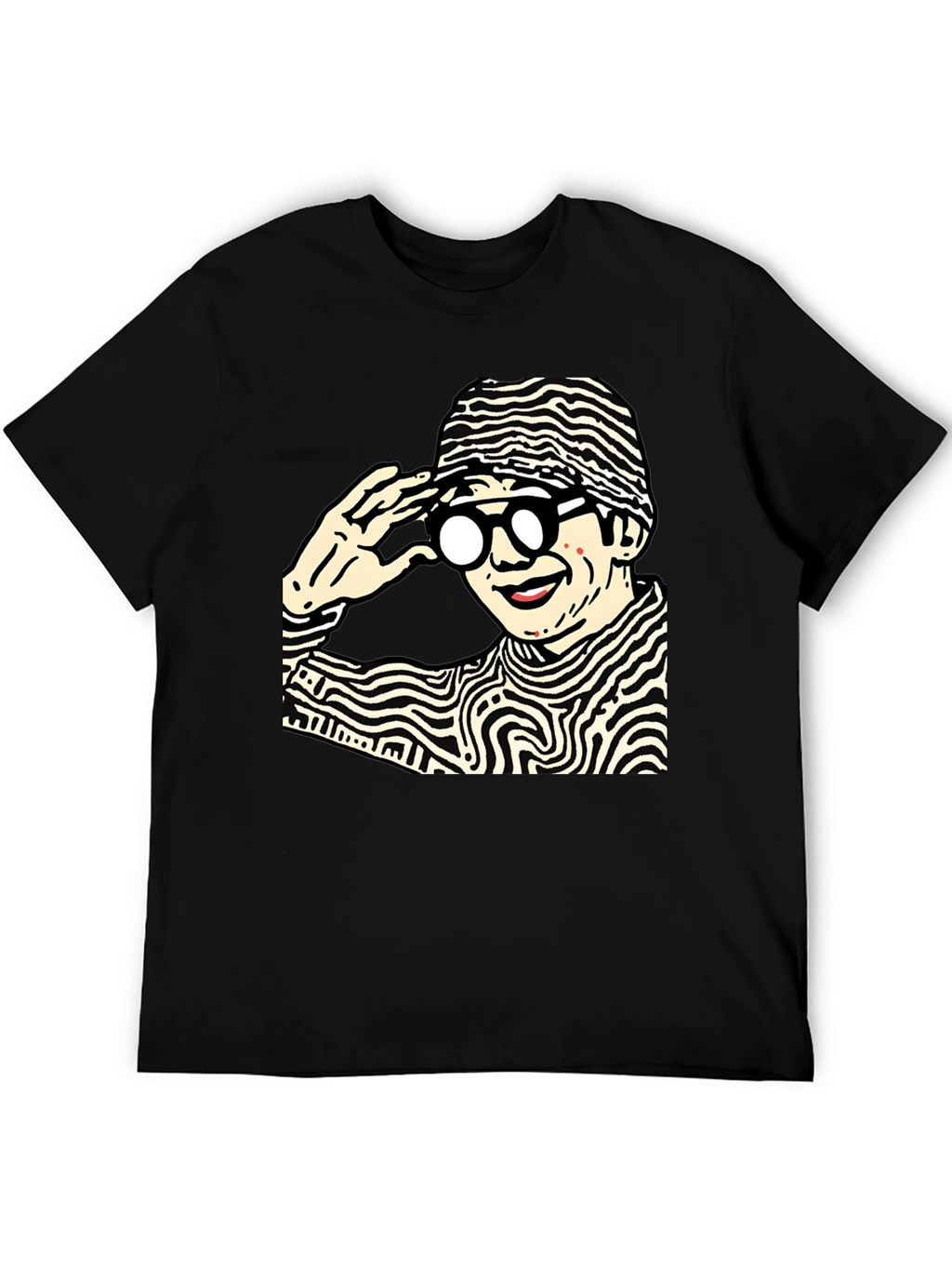 Funky Graphic Print Black Cotton T-Shirt