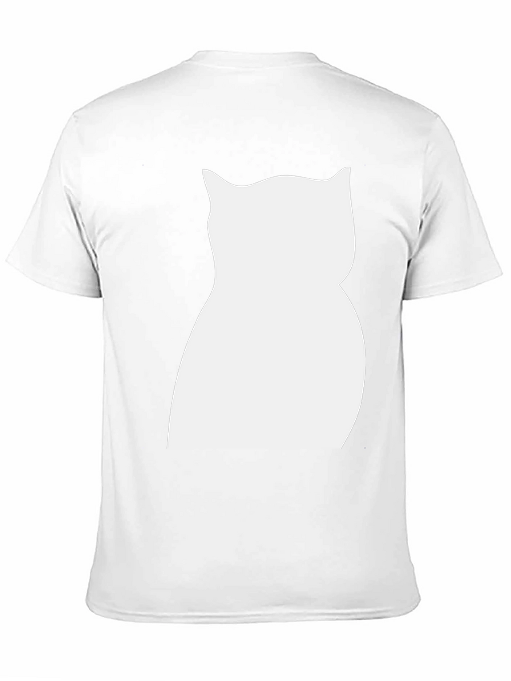 Cat Silhouette Graphic Tee - Black Cotton Shirt