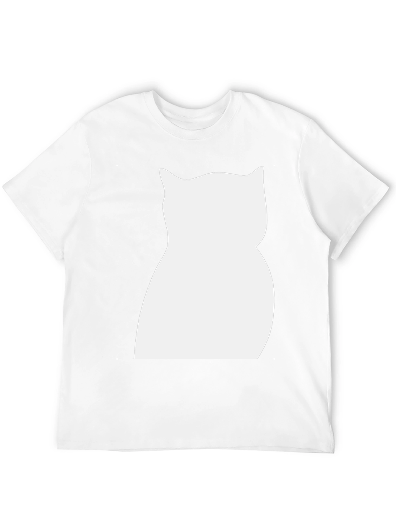 Cat Silhouette Graphic Tee - Black Cotton Shirt